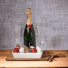 Festive Bubbly & Chocolate Dipped Strawberries Gift Set from Monthly Sommelier USA - Champagne Gift Basket - USA Delivery