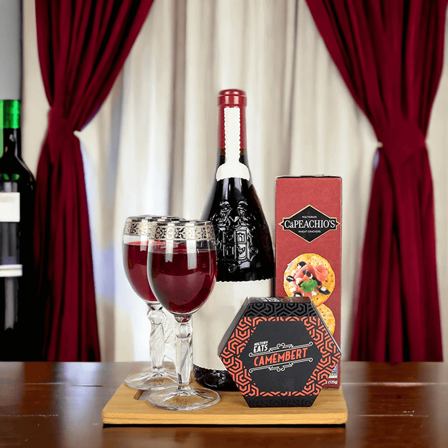 "A Wine Lover's Dream" Wine & Cheese Gift Basket from Monthly Sommelier USA - Wine Gift Basket - USA Delivery