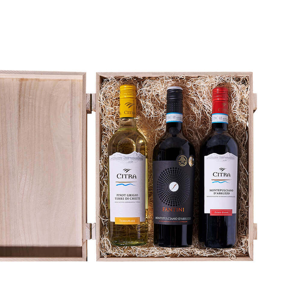 Abruzzo Red & White Wine Trio, wine gift, wine, italian wine gift, italian wine