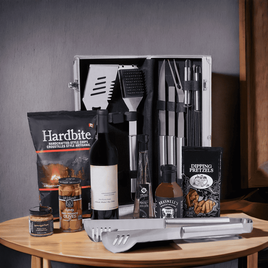 BBQ Time! Gift Basket with Wine from Monthly Sommelier USA - Gourmet Gift Basket - USA Delivery