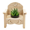 Butterfly Planter Chair Arrangement, Charming rustic wooden planter chair adorned with a delightful potted succulent. Plant Gifts from Monthly Sommelier USA - Same Day USA Delivery.
