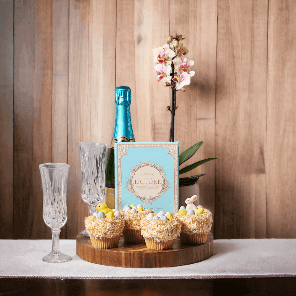 Easter Orchid & Sparkling Wine Gift Board