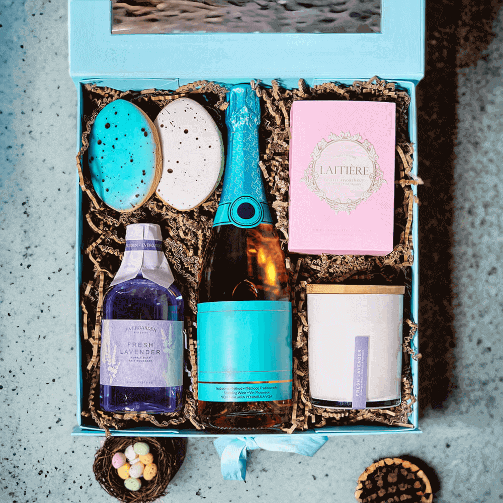 Easter Sparkling Wine & Spa Gift Box - Monthly Sommelier delivery - USA delivery