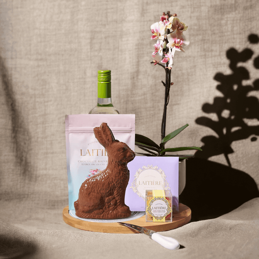Easter Wine, Chocolate, & Orchid Gift Board - Monthly Sommelier delivery - USA delivery