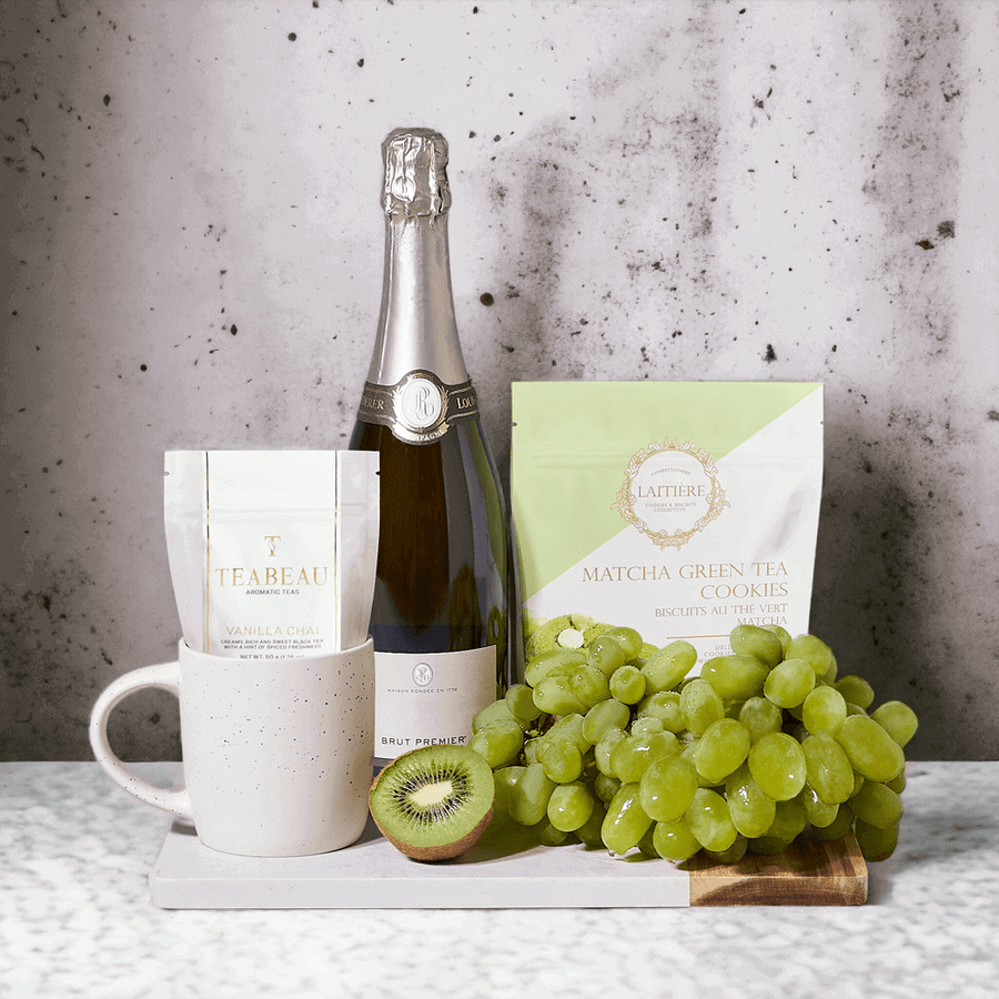 Fruits, Tea, & Bubbly Gift Basket