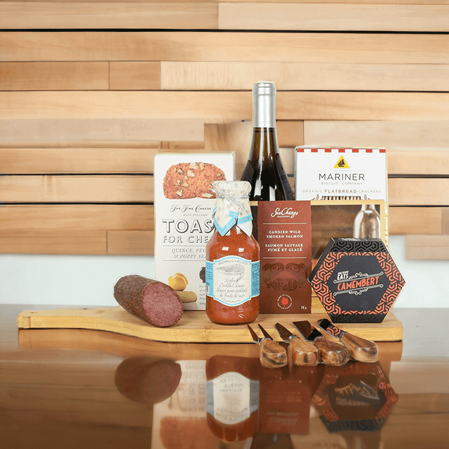 Gourmet Cheese & Crackers Wine Gift Basket from Monthly Sommelier USA - Gourmet Gift Basket - USA Delivery