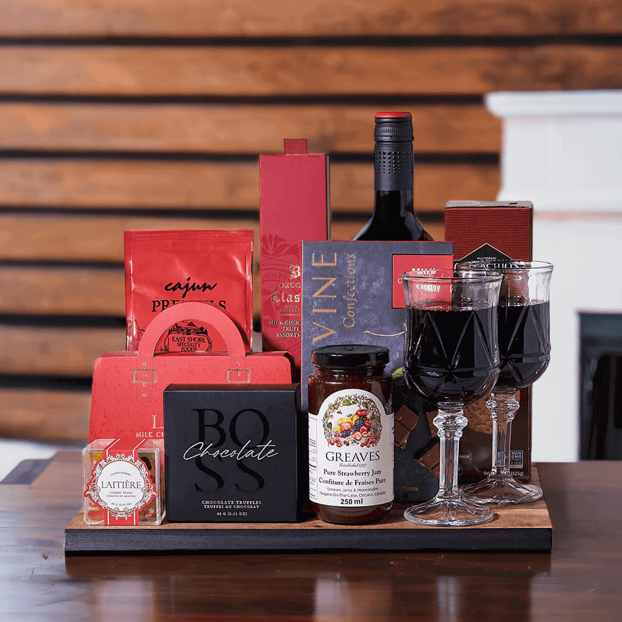 Italian Red Pugliese Wine & Chocolate Gift from Monthly Sommelier USA - Wine Gift Basket - USA Delivery
