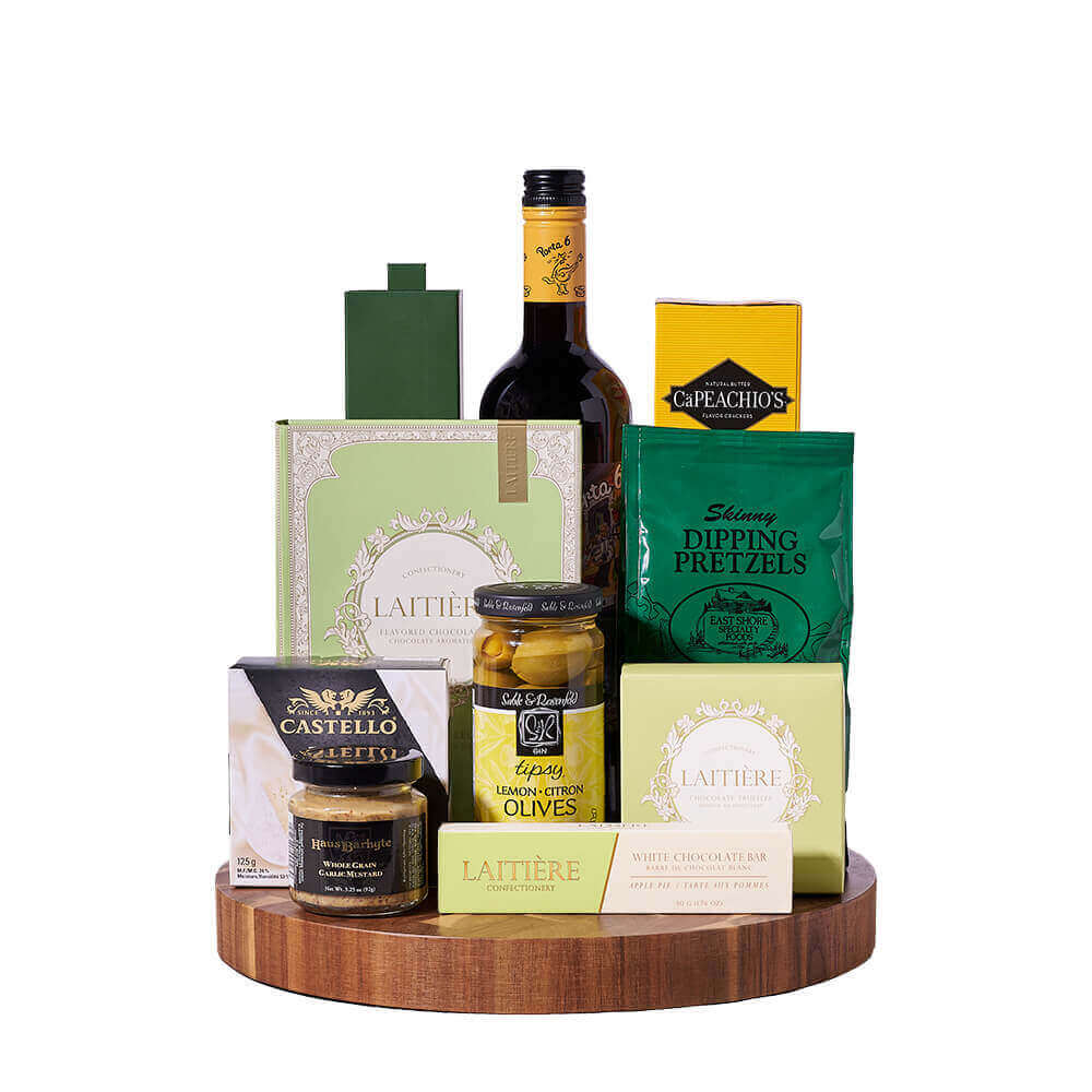 Lisboa Porta 6 Red Wine & Gourmet Snack Set, wine gift, wine, gourmet gift, gourmet,  cheeseboard gift, cheeseboard