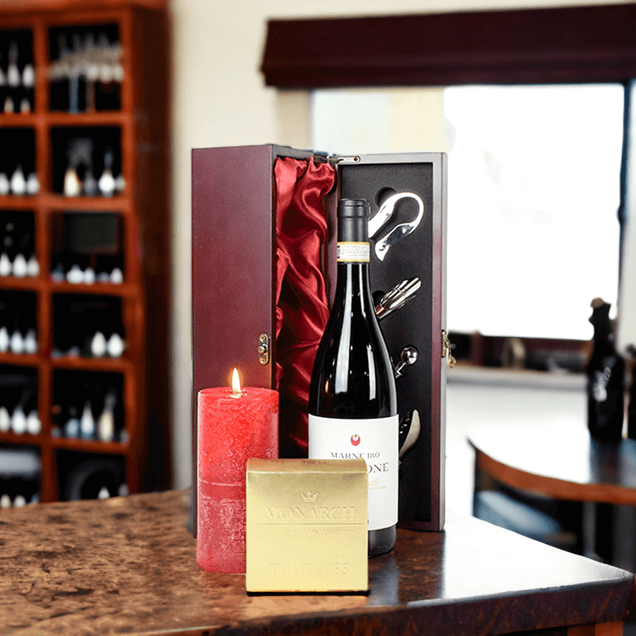 Luxurious Chocolates & Wine Gift Box from Monthly Sommelier USA - Wine Gift Basket - USA Delivery
