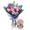Mixed lavender floral gift set with chocolates. USA Delivery.