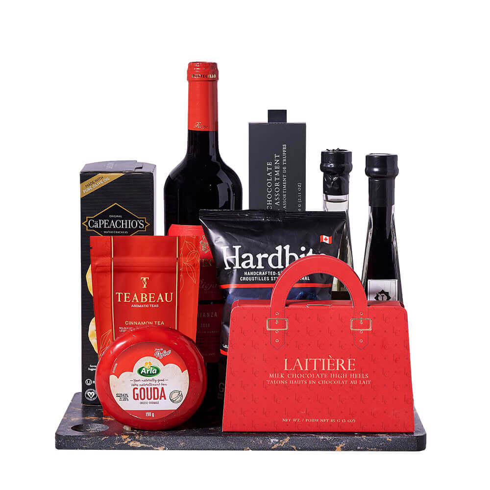 Montecillo Rioja & Appetizer Gift Board, wine gift, wine, gourmet gift, gourmet, chocolate gift, chocolate