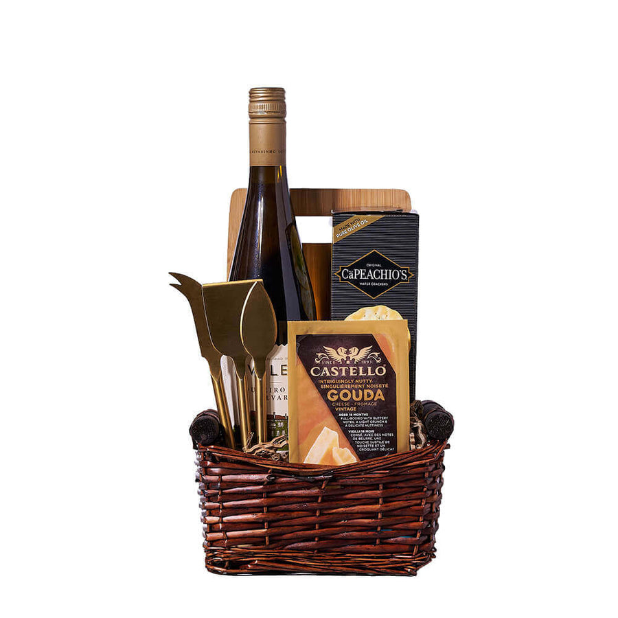Quinta da Aveleda Vinho Verde Wine & Cheese Basket, wine gift, wine, gourmet gift, gourmet, cheeseboard gift, cheeseboard
