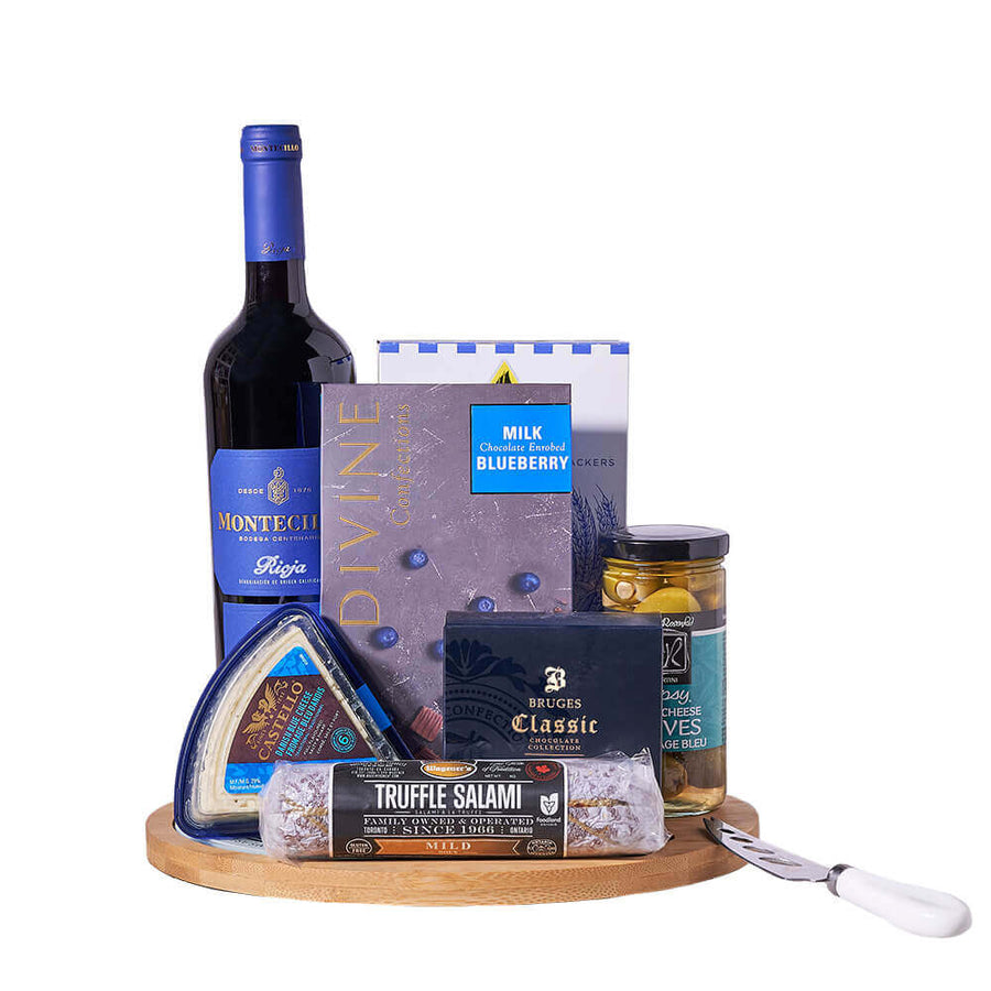 Rioja Montecillo Wine & Charcuterie Gift, wine gift, wine, gourmet gift, gourmet, cheeseboard gift, cheeseboard, charcuterie gift, charcuterie