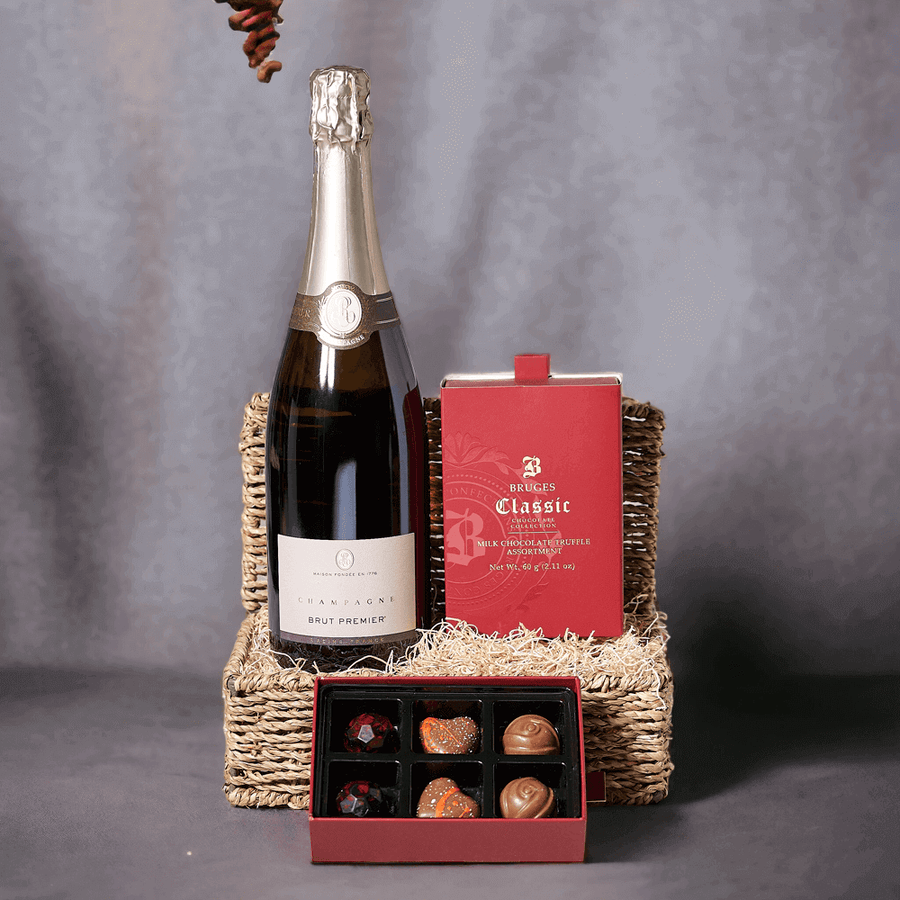 Sparkling Wine & Chocolate Gift Box from Monthly Sommelier USA - Wine Gift Basket - USA Delivery
