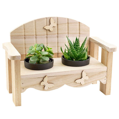 Succulent Greenhouse Garden Bench from Monthly Sommelier USA - Plant Gift - USA Delivery
