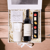 The Chic Chocolate & Wine Gift Box that comprises an assorted delight of gourmet snacks that's perfect for a lovely time with friends and family.
