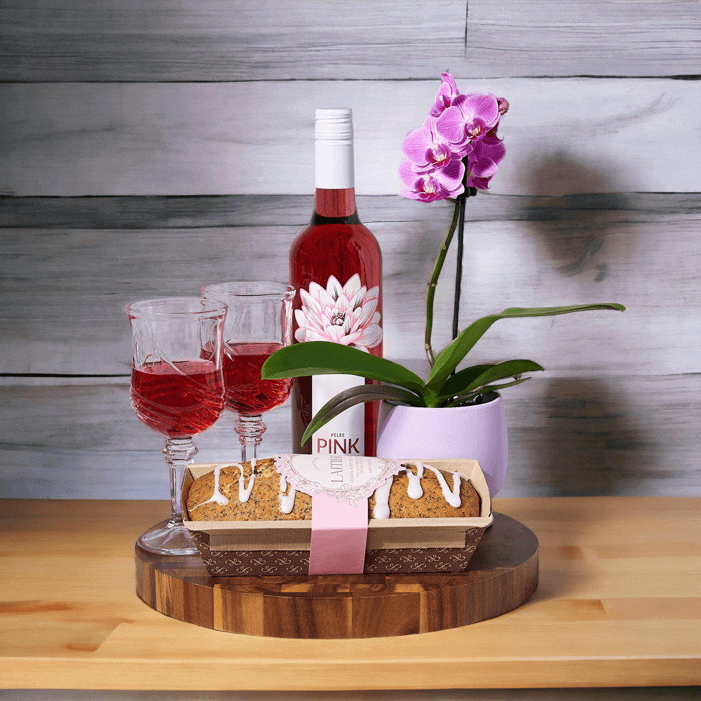 With a bottle of wine, a snack cake, and more, it's a delicious way to send your regards to someone special.