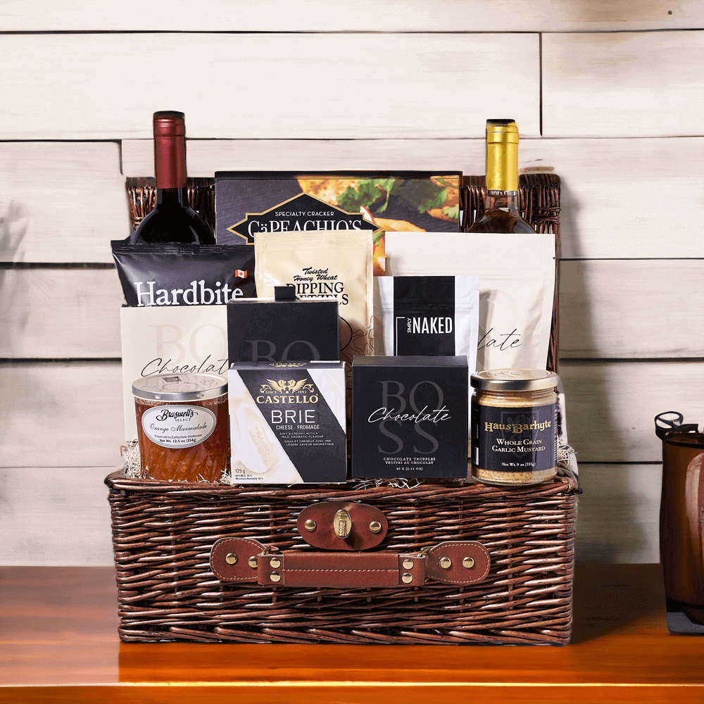 The Plentiful Wine Gift Basket is one of our most popular gift baskets for a reason, it’s the perfect gift for any occasion. 